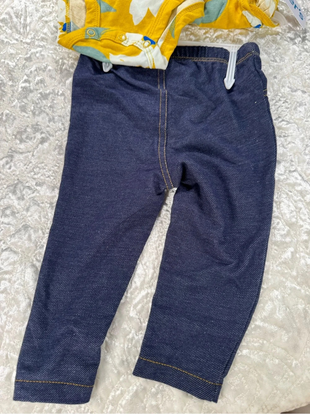 NWT Yellow Floral Baby Onesie & Legging Set - Cute Garden Print